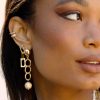 Earrings Ettika | Chain Dangle Crystal Ball 18K Gold Plated Earrings