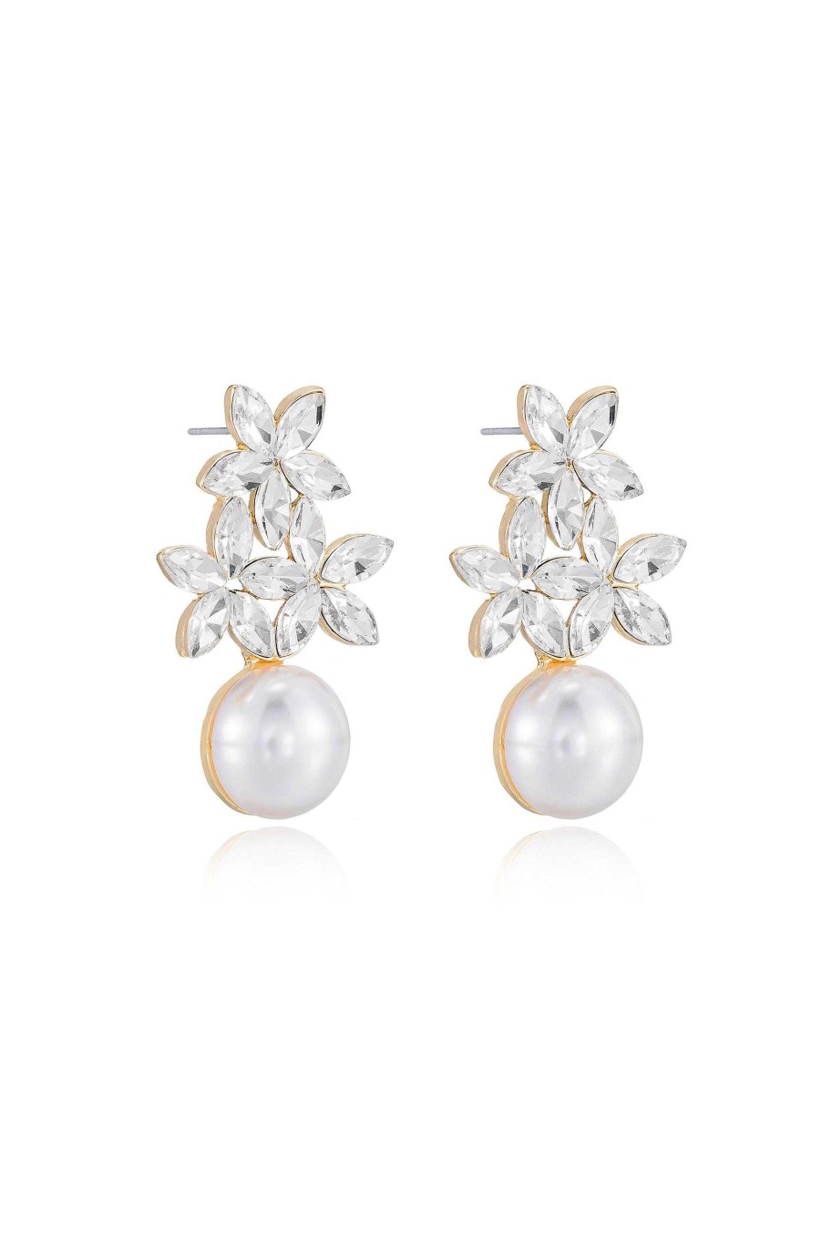 Earrings Ettika | Best Day Crystal & Pearl 18K Gold Plated Earrings