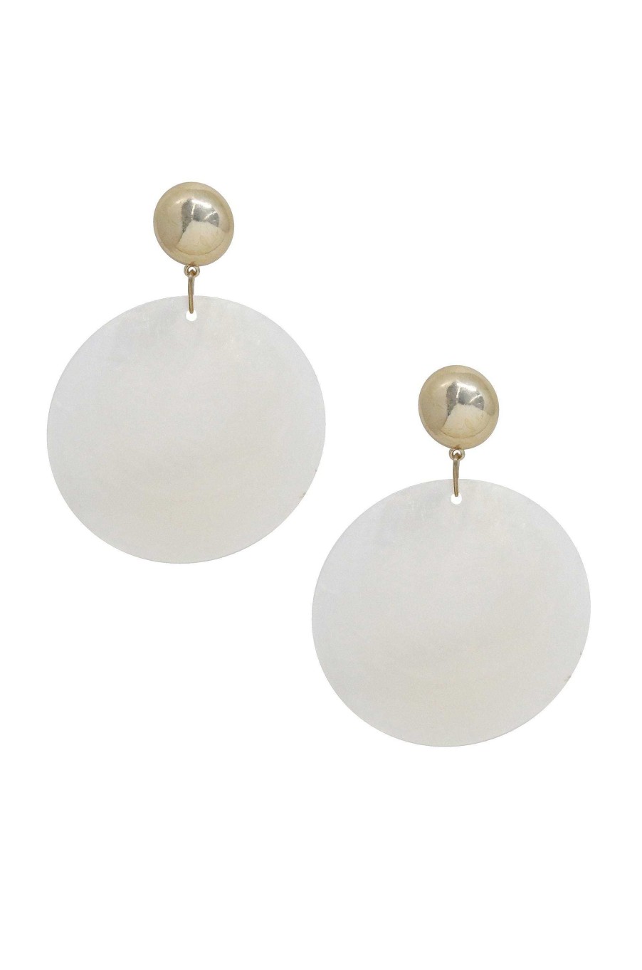 Earrings Ettika | Beach Queen Large White Shell & 18K Gold Plated Earrings