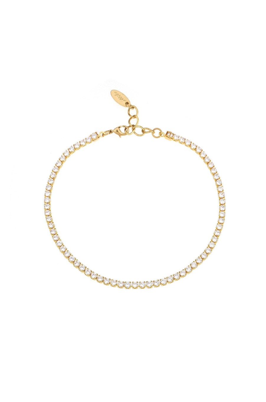 Anklets Ettika | Single Crystal Band 18K Gold Plated Anklet