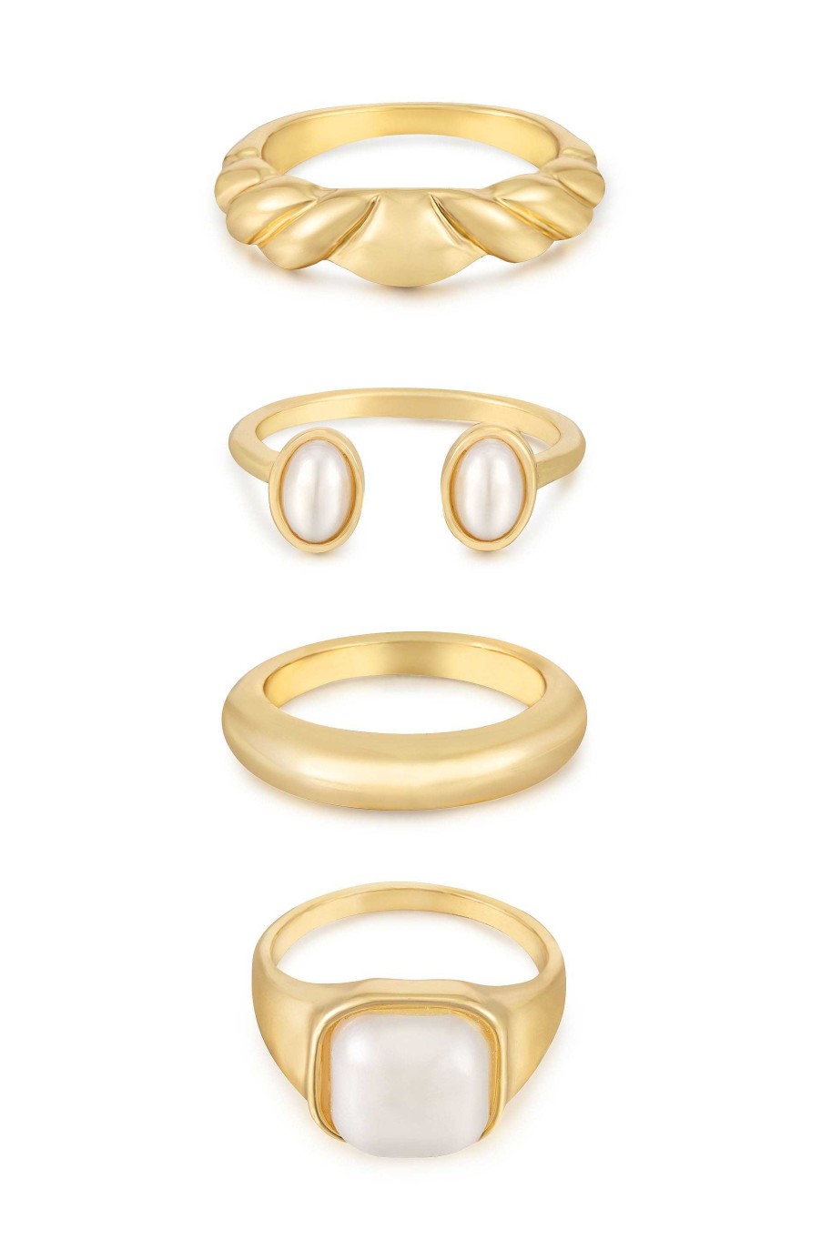 Rings Ettika | Ultimate Babe 18K Gold Plated Ring Set