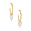 Earrings Ettika | Chunky 18K Gold Plated Hoops With Freshwater Pearl Charms