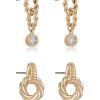 Earrings Ettika | Twisted Minis 18K Gold Plated Earring Set