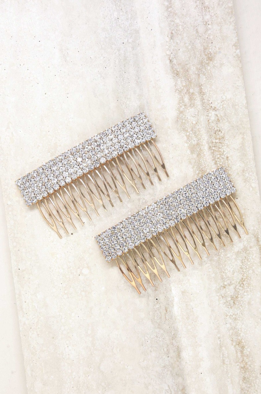 Hair Accessories Ettika | Dynasty Hair Comb Set In Crystal