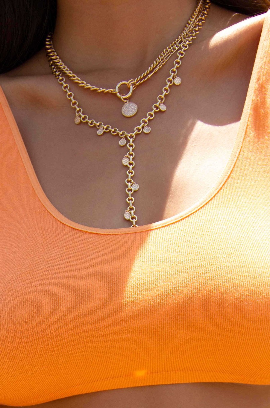 Necklaces Ettika | Three Chains 18K Gold Plated Necklace