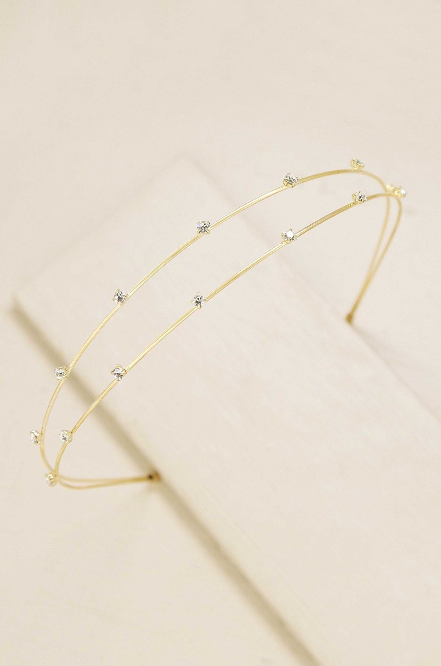 Hair Accessories Ettika | Delicate Crystal Dotted Gold Headband