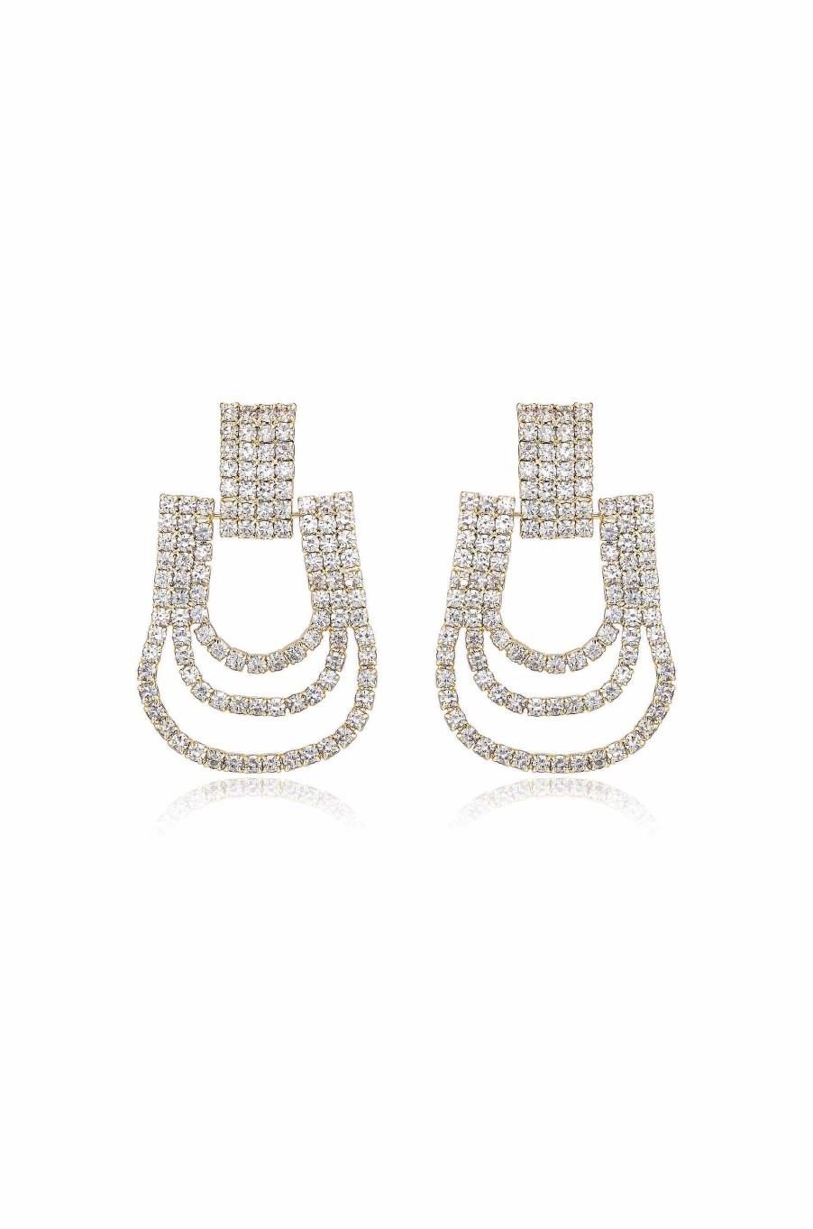 Earrings Ettika | True Beauty Crystal 18K Gold Plated Dangle Earrings