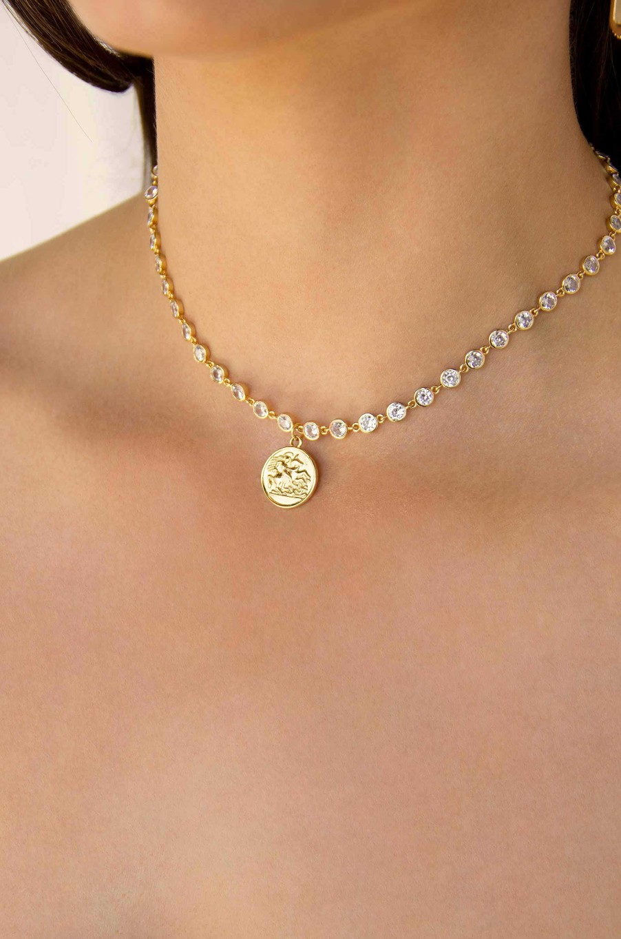 Necklaces Ettika | Destination Anywhere Crystal 18K Gold Plated Chain Necklace