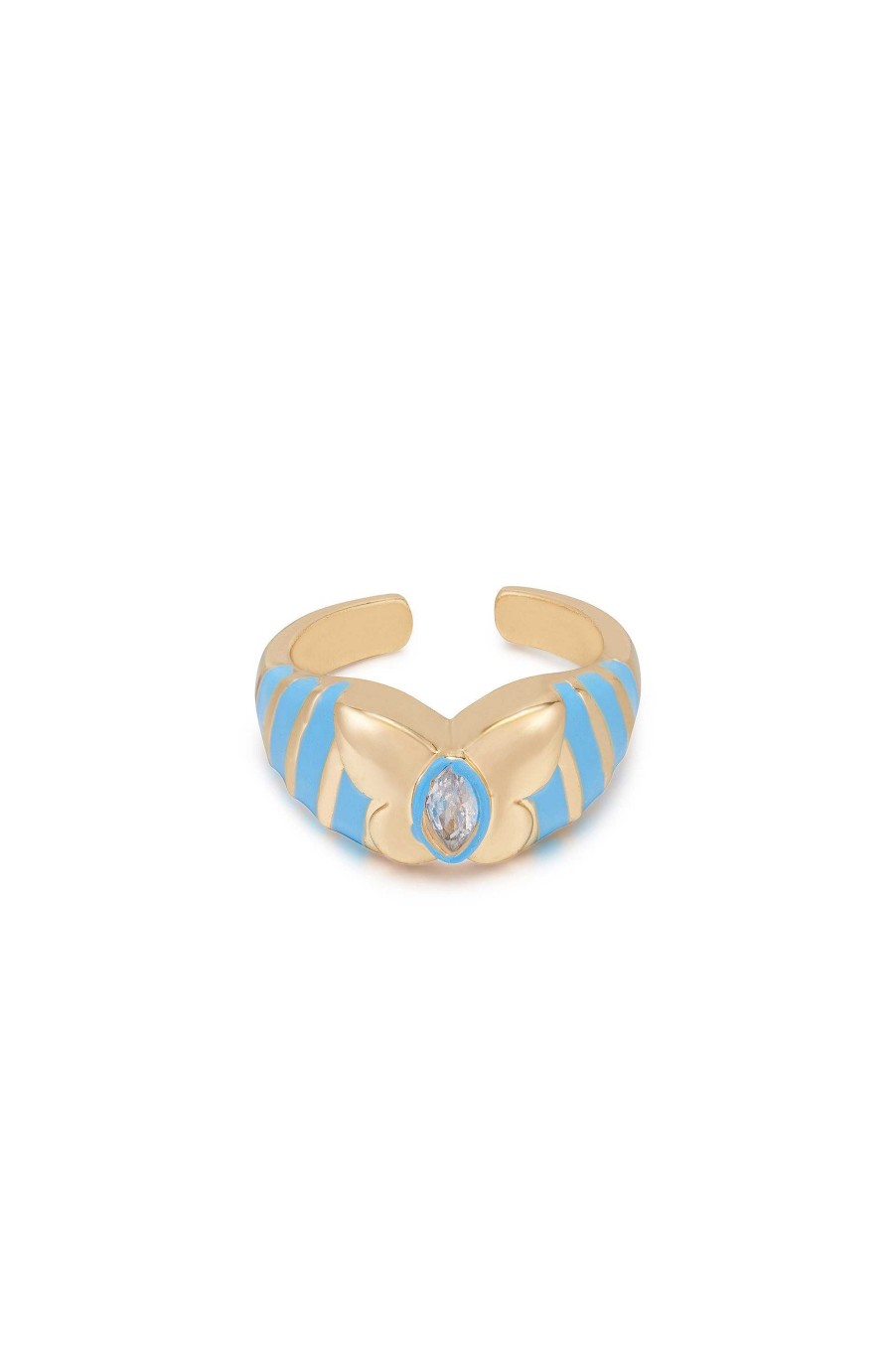 Rings Ettika | Butterfly Blues 18K Gold Plated Ring