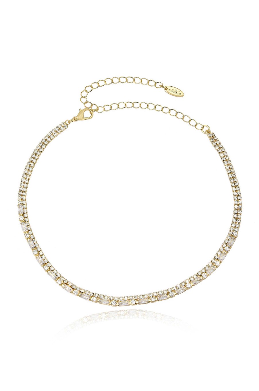 Necklaces Ettika | Dainty Crystal Strands 18K Gold Plated Choker