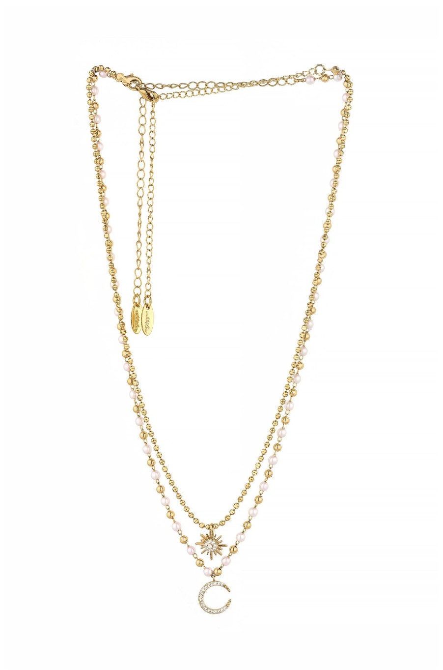 Necklaces Ettika | Interstellar Pearl And Crystal Layered 18K Gold Plated Necklace Set