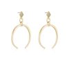 Earrings Ettika | Gold Crescent Drop 18K Gold Plated Earrings