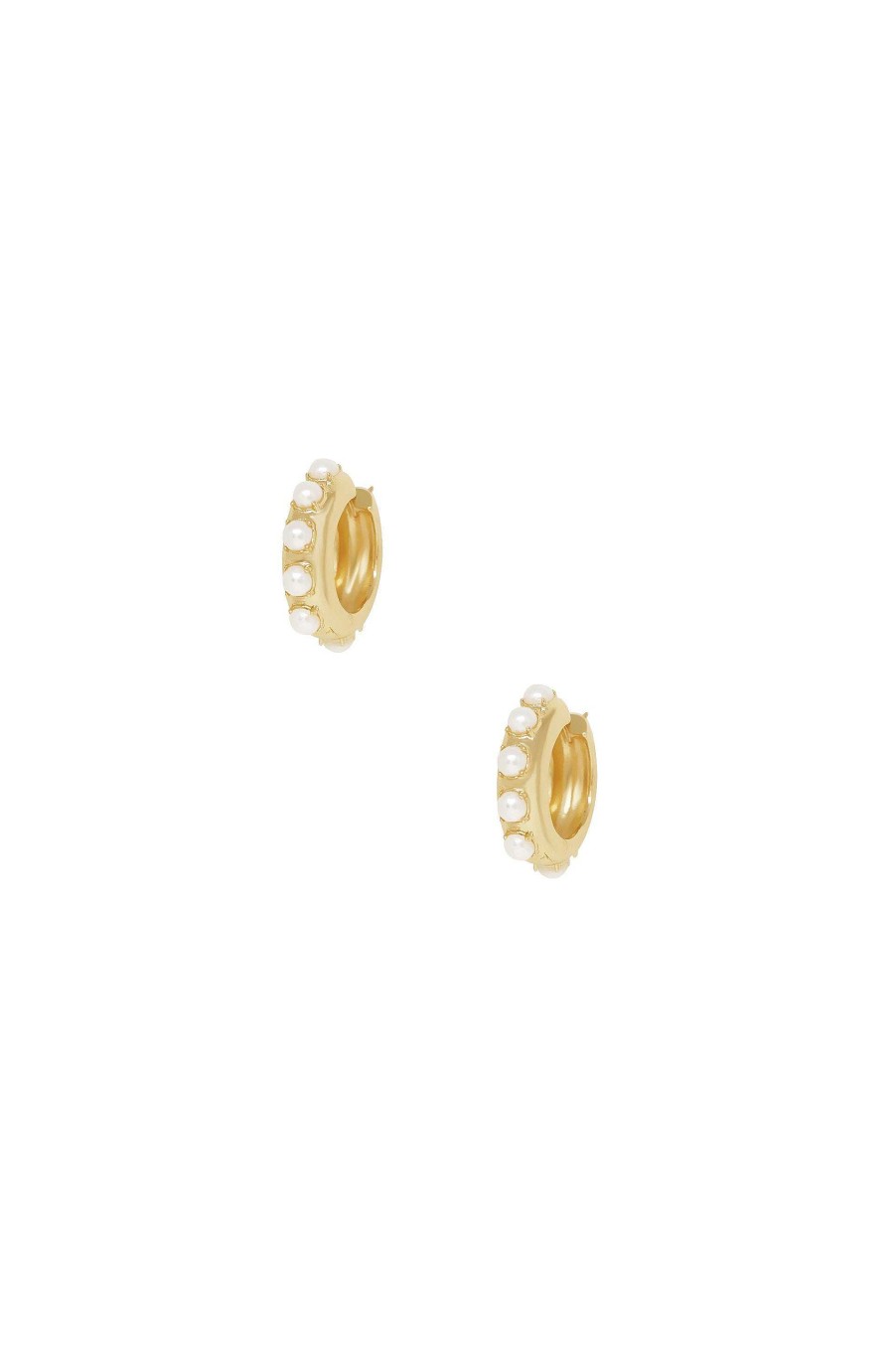 Earrings Ettika | Pearl & 18K Gold Plated Mini Huggie Hoop Earrings