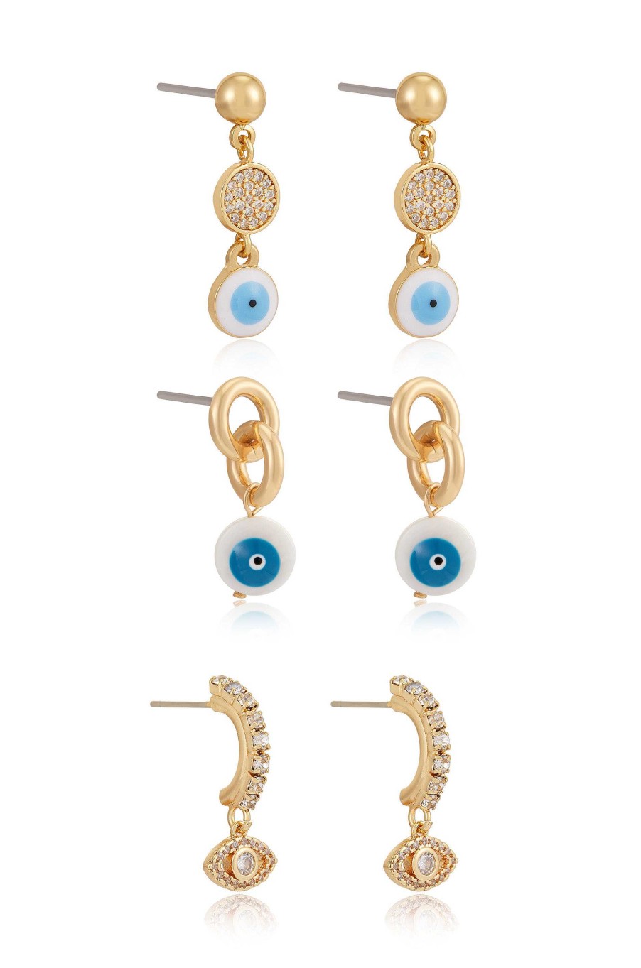 Earrings Ettika | All Eyes On You 18K Gold Plated Earring Set