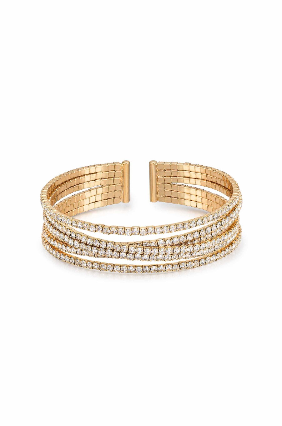 Bracelets Ettika | Crystal Strand 18K Gold Plated Cuff