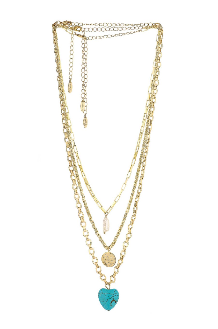 Necklaces Ettika | The Malibu Turquoise, Coin, And Pearl 18K Gold Plated Necklace Set