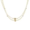 Necklaces Ettika | Double Pearl Chain 18K Gold Plated Necklace Set