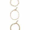 Bracelets Ettika | The Power Of Three 18K Gold Plated Bracelet Set