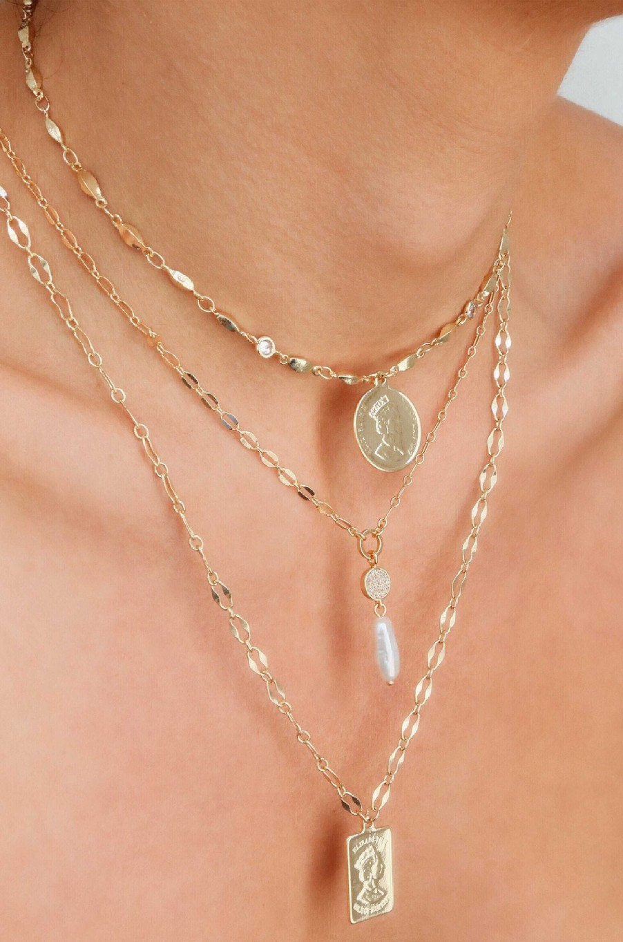 Necklaces Ettika | Dainty Vibes Freshwater Pearl 18K Gold Plated Necklace