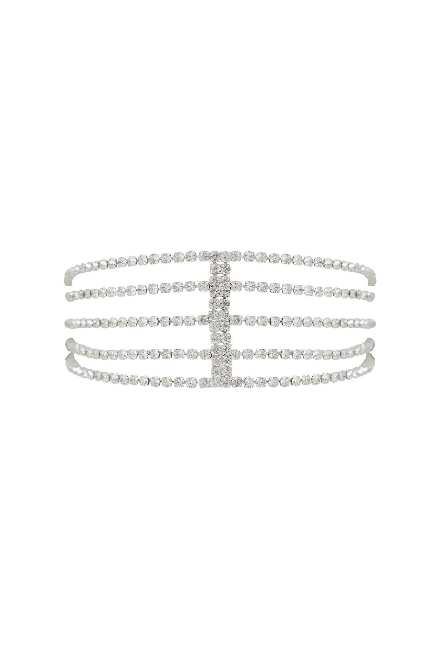 Hair Accessories Ettika | Rhinestone Multi-Chain Headband In Silver