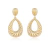 Earrings Ettika | Teardrop Wave Detailed 18K Gold Plated Earrings