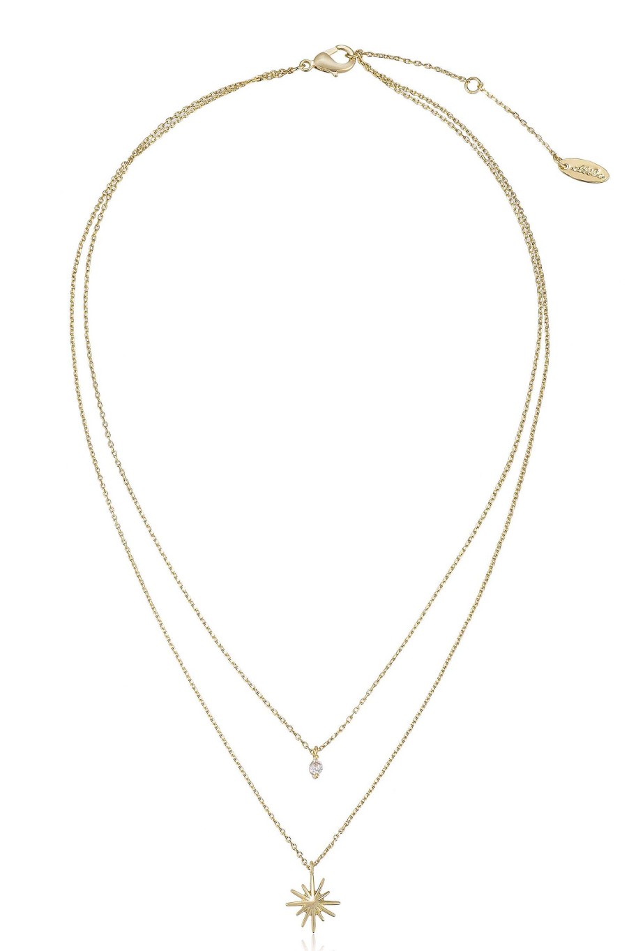 Necklaces Ettika | Layered Starburst And Crystal 18K Gold Plated Necklace