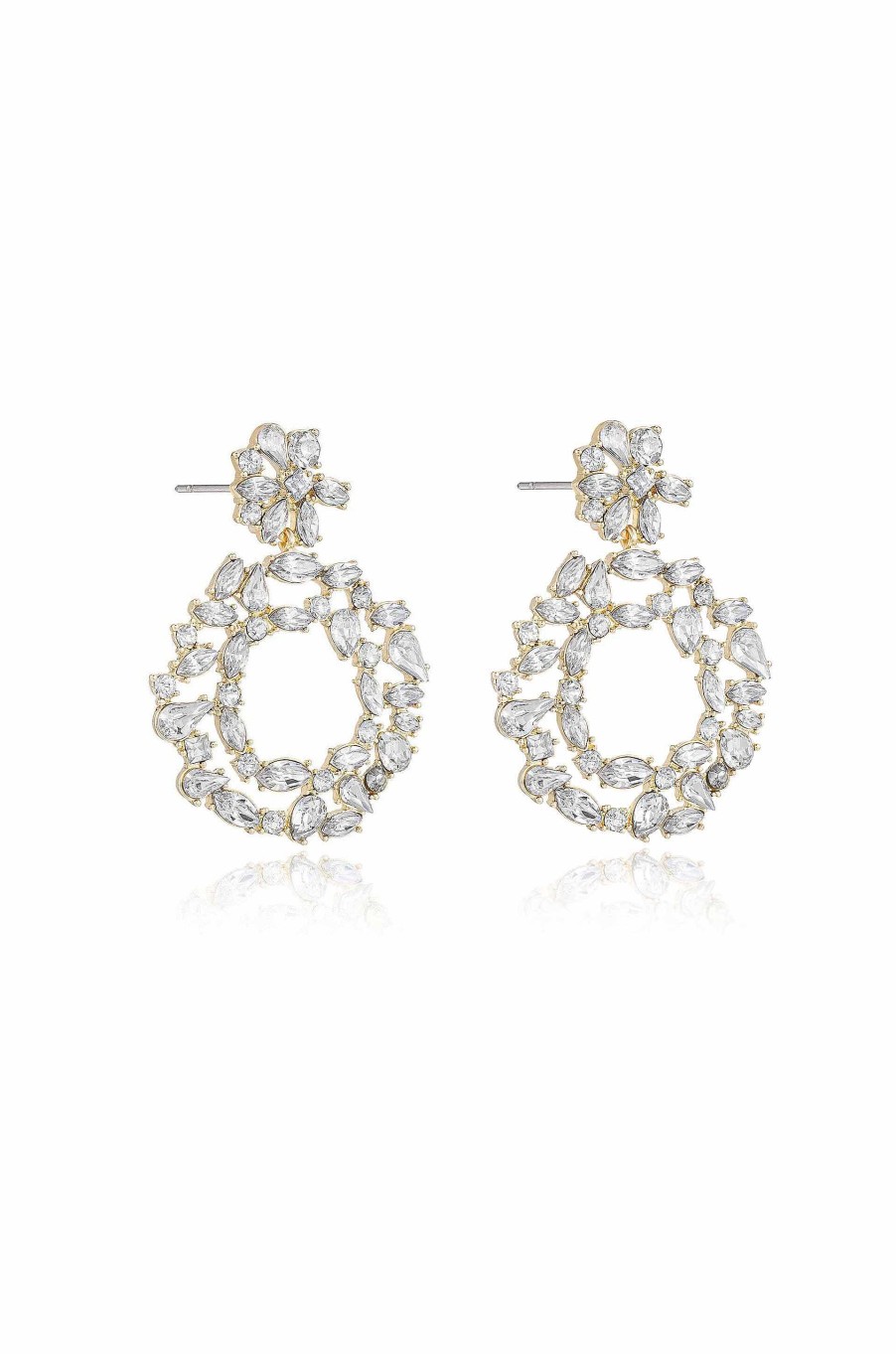 Earrings Ettika | Crystal Bouquet 18K Gold Plated Earrings