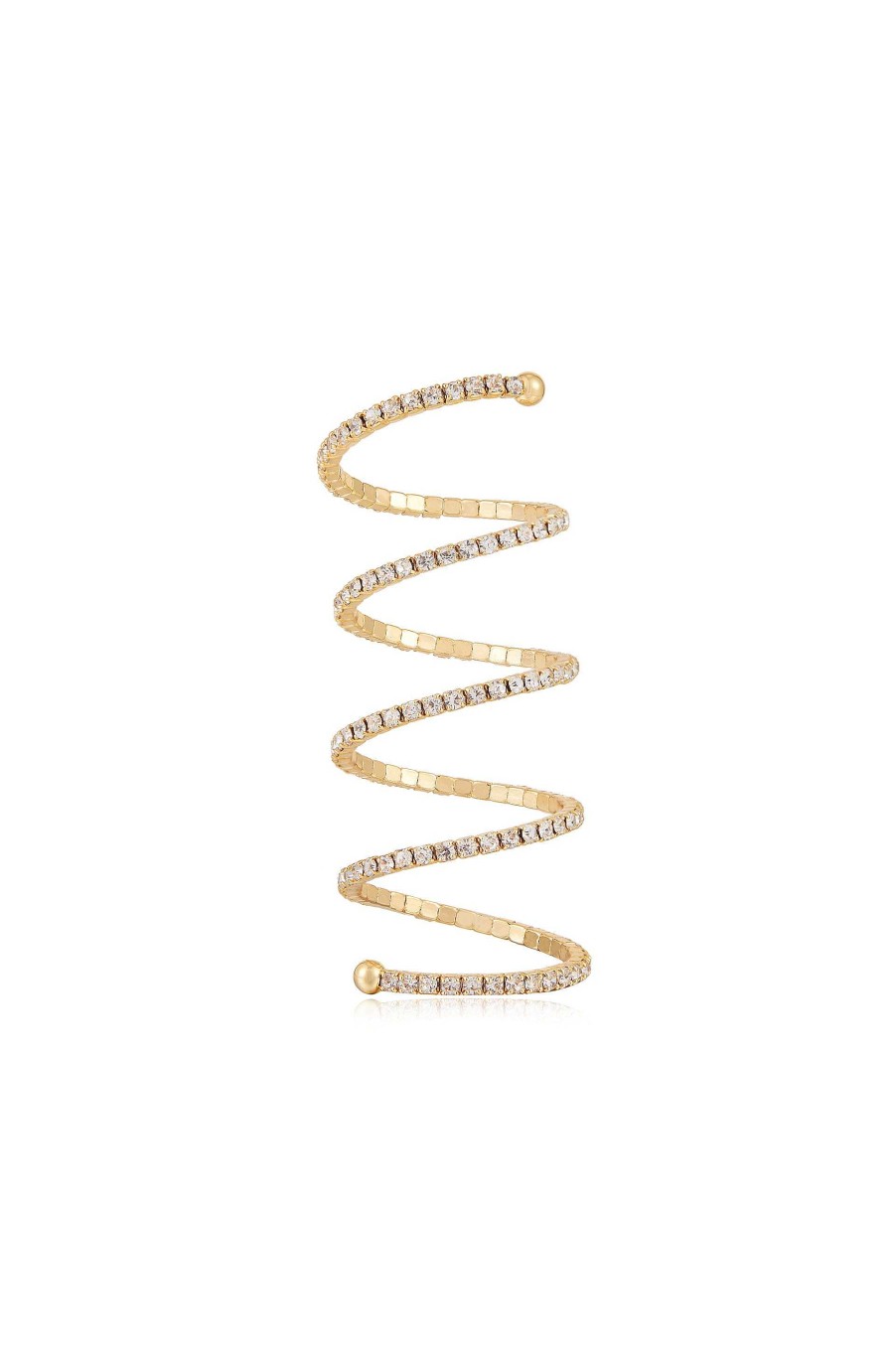 Rings Ettika | Spiral Down Crystal 18K Gold Plated Ring