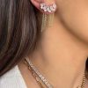 Earrings Ettika | Baguette Crystal Three-In-One 18K Gold Plated Ear Crawlers