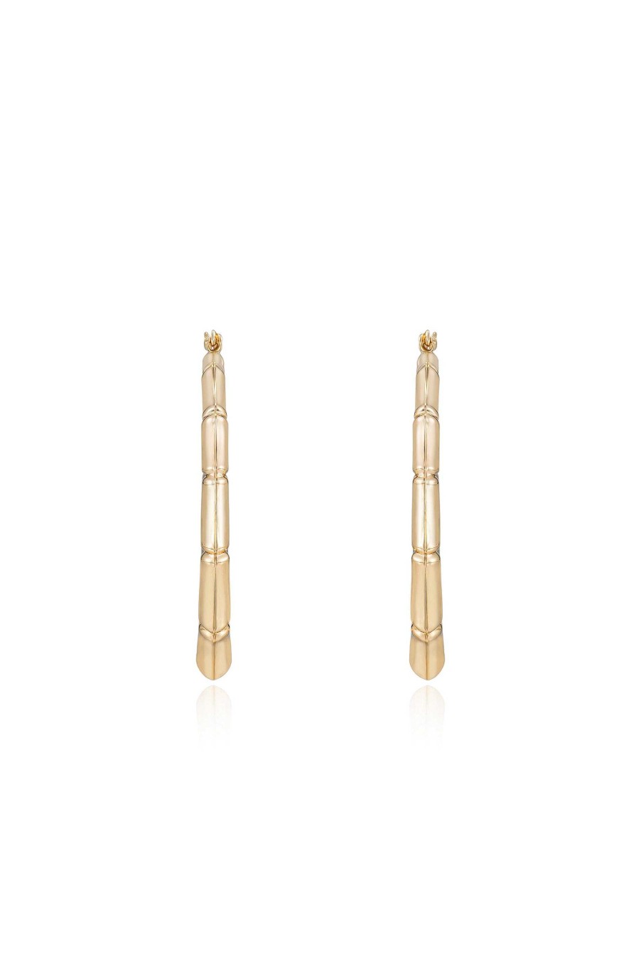 Earrings Ettika | Bamboo 18Kt Gold Plated Hoop Earrings