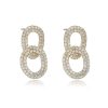 Earrings Ettika | Double Crystal Dangle 18K Gold Plated Earrings