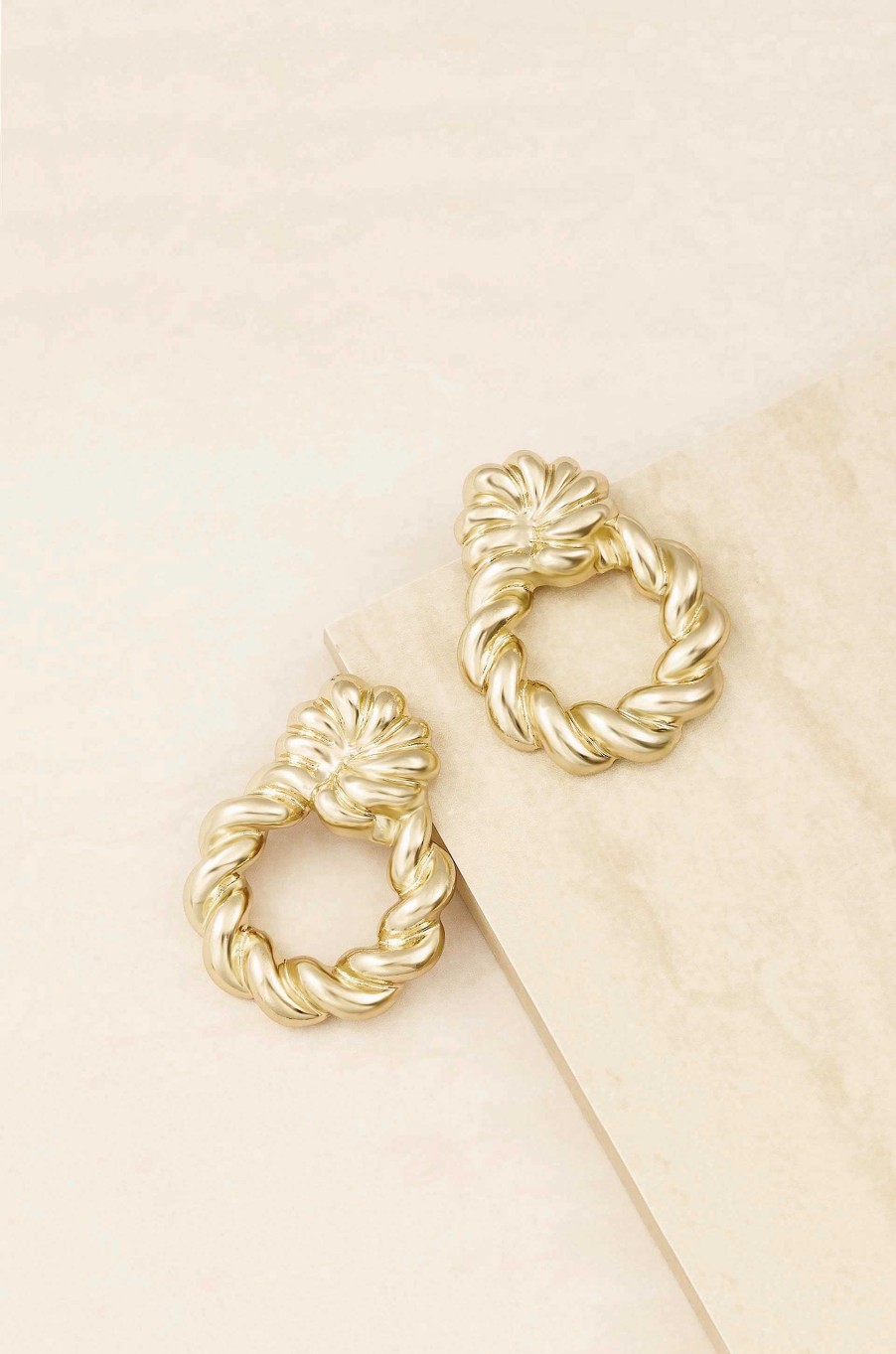 Earrings Ettika | Twist And Shout 18K Gold Plated Textured Earrings