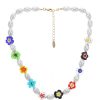 Necklaces Ettika | Millennia Rising Pearl And Flower Beaded 18K Gold Plated Necklace