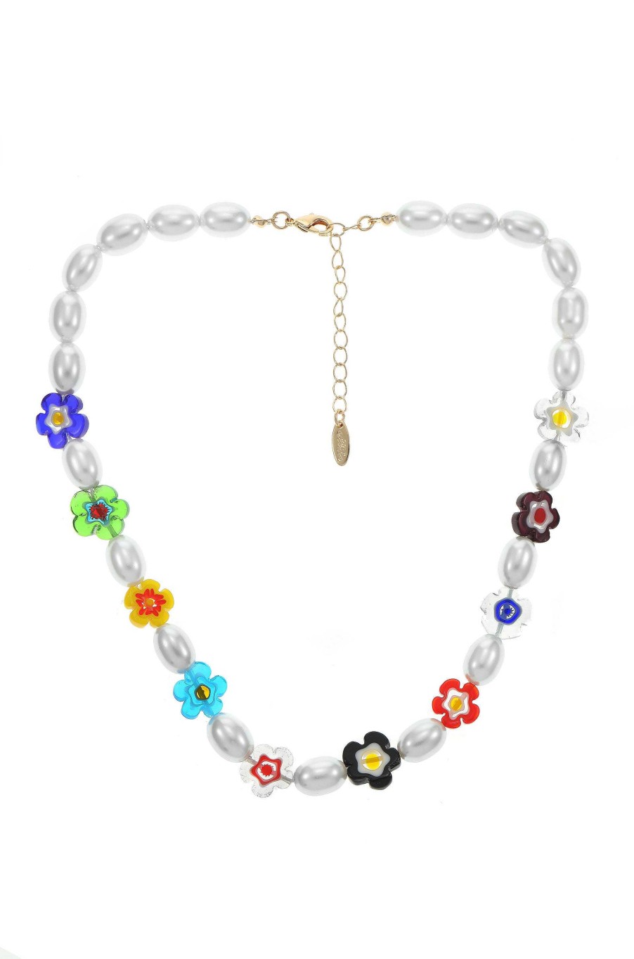 Necklaces Ettika | Millennia Rising Pearl And Flower Beaded 18K Gold Plated Necklace