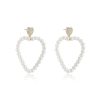 Earrings Ettika | Big Heart 18K Gold Plated Pearl Earrings