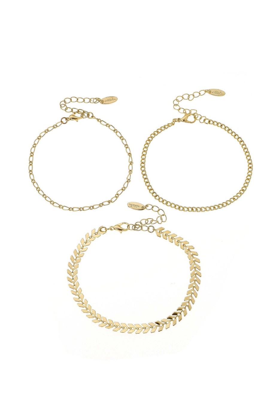 Bracelets Ettika | Simple Chains 18K Gold Plated Bracelet Set