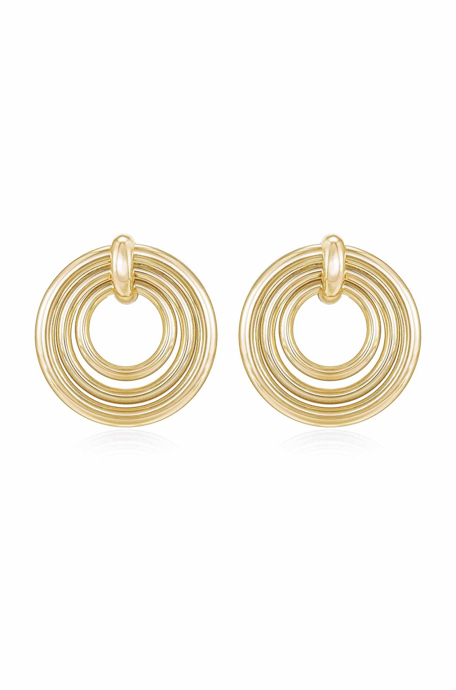 Earrings Ettika | Layered Multi-Ring 18K Gold Plated Earrings