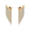 Earrings Ettika | Crystal Chain 18K Gold Plated Ear Crawler