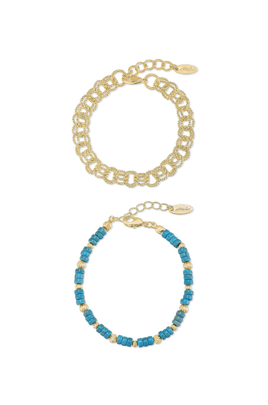 Bracelets Ettika | Vacation Mode Activated Turquoise And 18K Gold Plated Bracelet Set