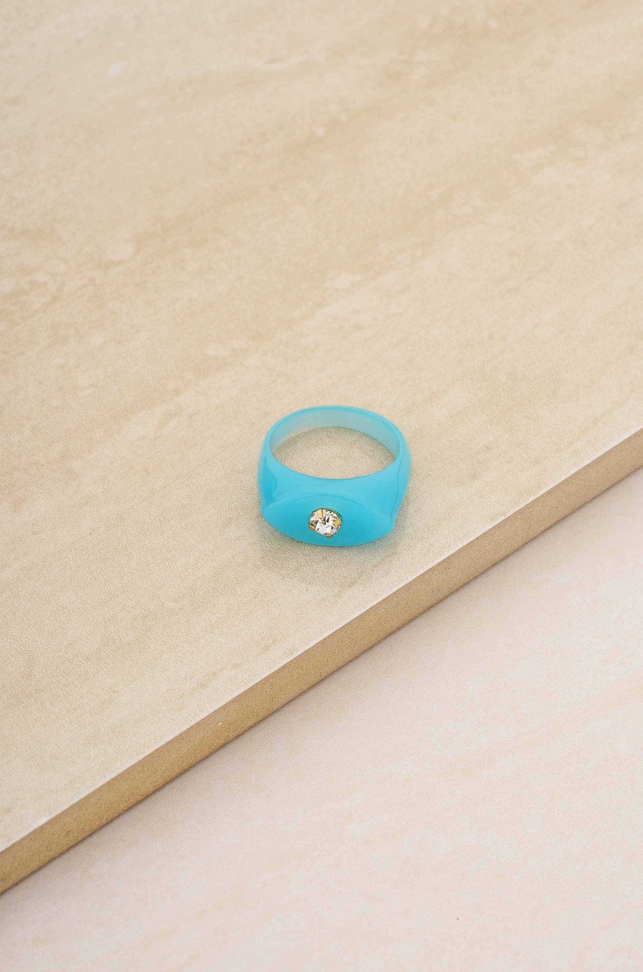 Rings Ettika | Blue Raspberry Resin Ring With Crystal Accent