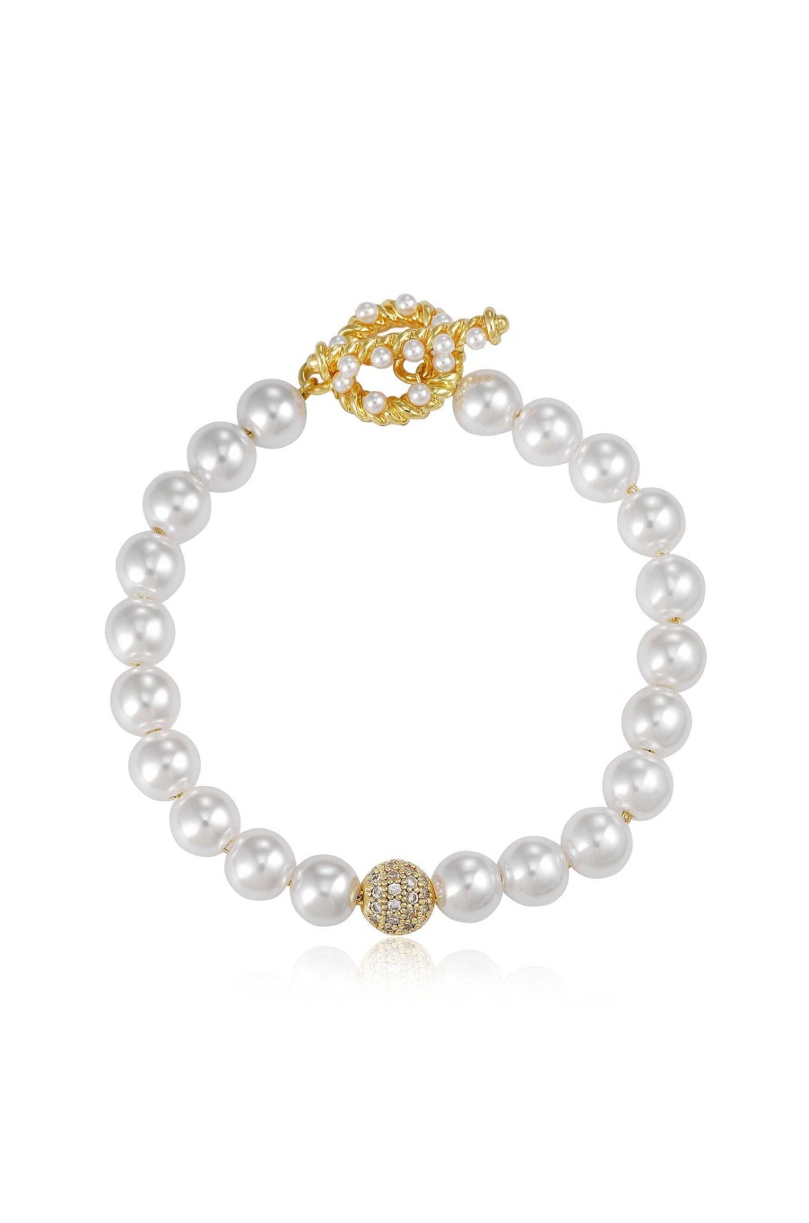 Bracelets Ettika | Pearl Sweetheart 18K Gold Plated Bracelet