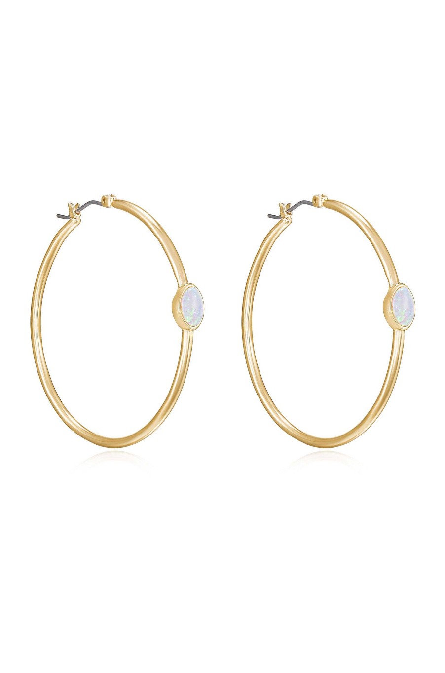 Earrings Ettika | A Drop Of Opal Hoop 18K Gold Plated Earrings