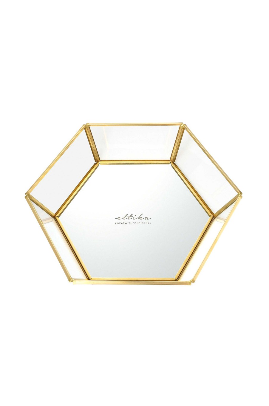 Jewelry Boxes & Trays Ettika | Large High Sided Mirror Bottom Jewelry And Display Tray