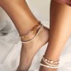 Anklets Ettika | Pearl Globe Trotter 18K Gold Plated Anklet