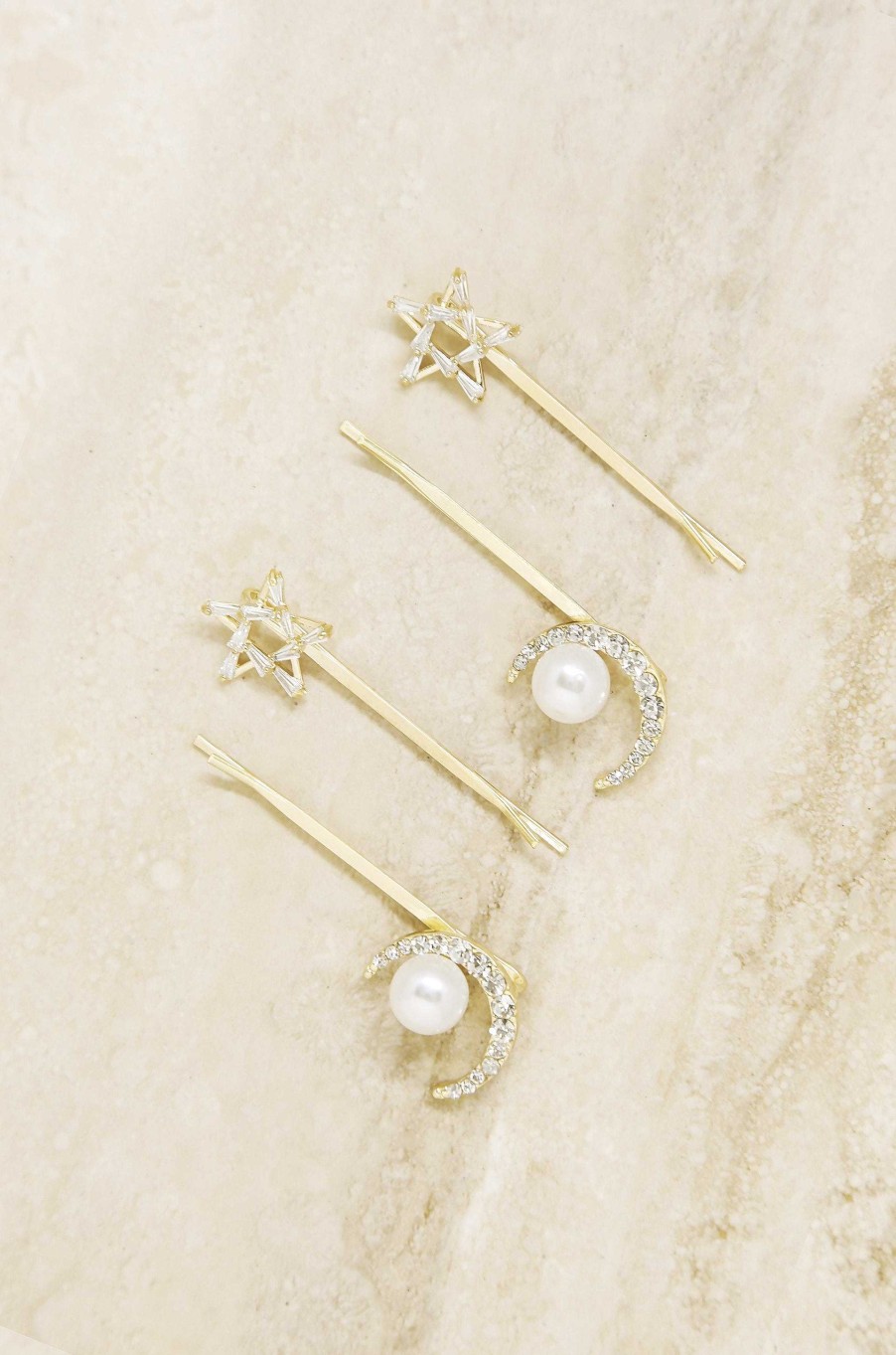 Hair Accessories Ettika | Spell Casting Crystal And Pearl Hair Pins