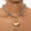 Necklaces Ettika | Locked In Love Mixed Metal Heart Necklace