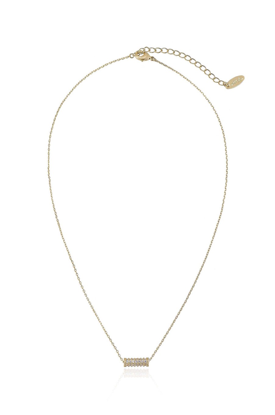 Necklaces Ettika | Crystal Cylinder 18K Gold Plated Necklace