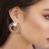 Earrings Ettika | Glitter And Shine 18K Gold Plated Circle Earrings