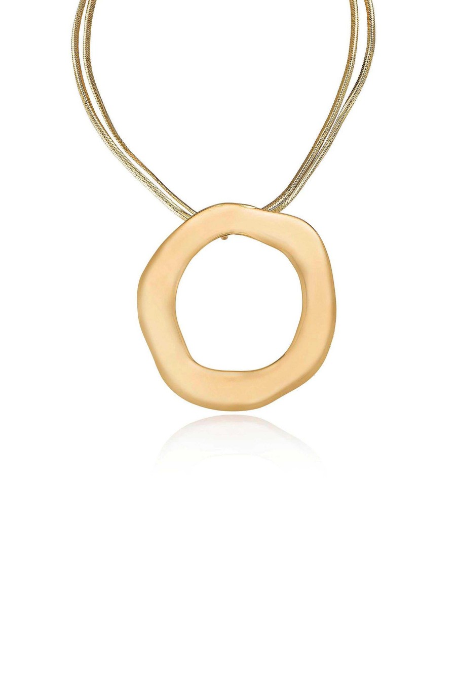 Necklaces Ettika | Open Circle Statement 18K Gold Plated Necklace