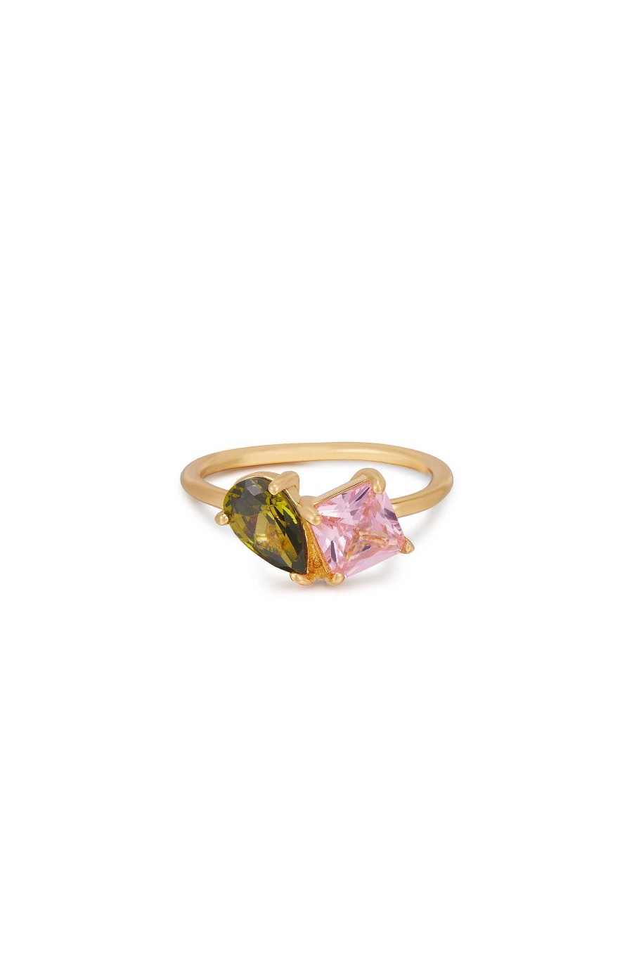 Rings Ettika | Toi Et Moi Pop Of Color 18K Gold Plated Ring